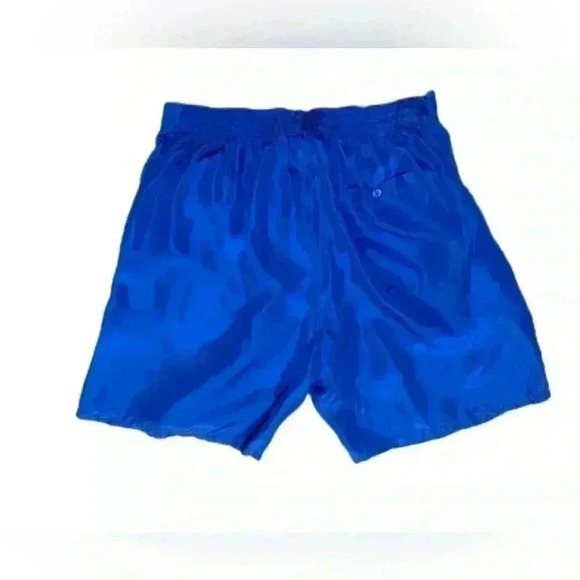 Givenchy Activewear Silk Womens Shorts Size L Large Blue Elastic Bend Back - Picture 3 of 6